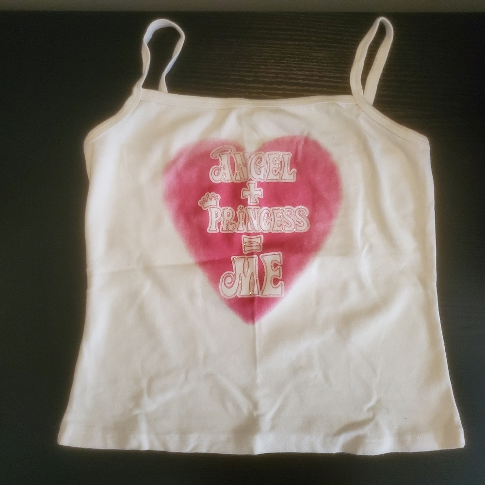 Vintage White and Pink Graphic Tank Top